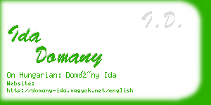 ida domany business card